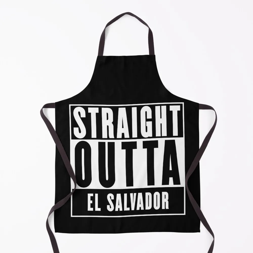 

Straight Outta El Salvador Apron Kitchen Apras For Women household woman Hairdressing Hairdresser Accessories Apron