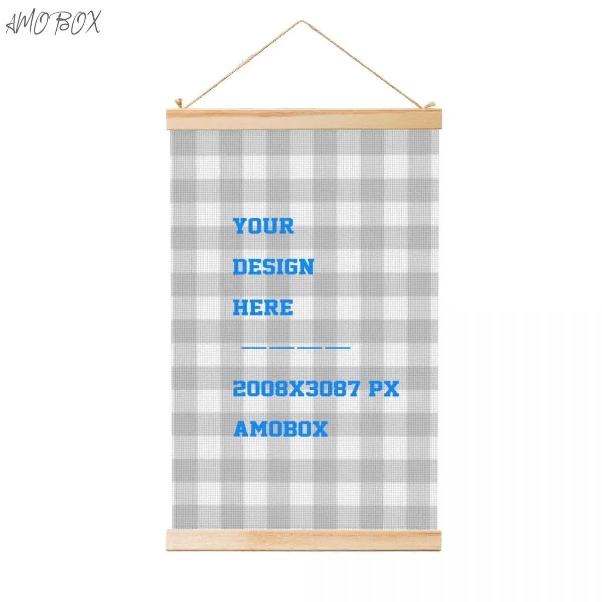 AMOBOX-Wooden Shaft Hanging Poster, Canvas Print Poster, Themed Kitchen Home Wall Decor, Hanger Scroll Frame