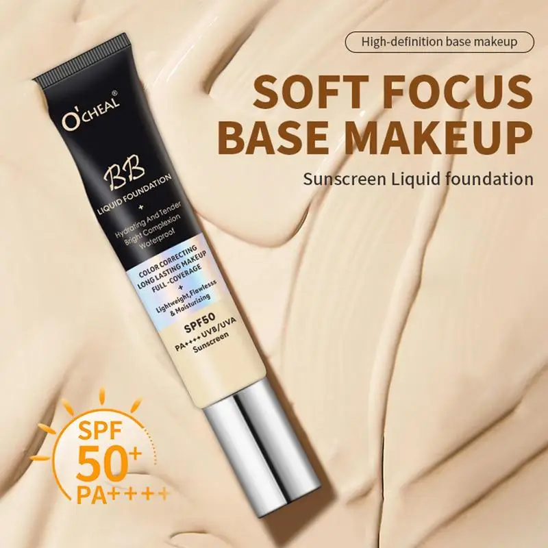 Moisturizing Concealer BB Cream Make-up Waterproof Oil Control Whitening Matte Liquid Foundation Face Base Cosmetic