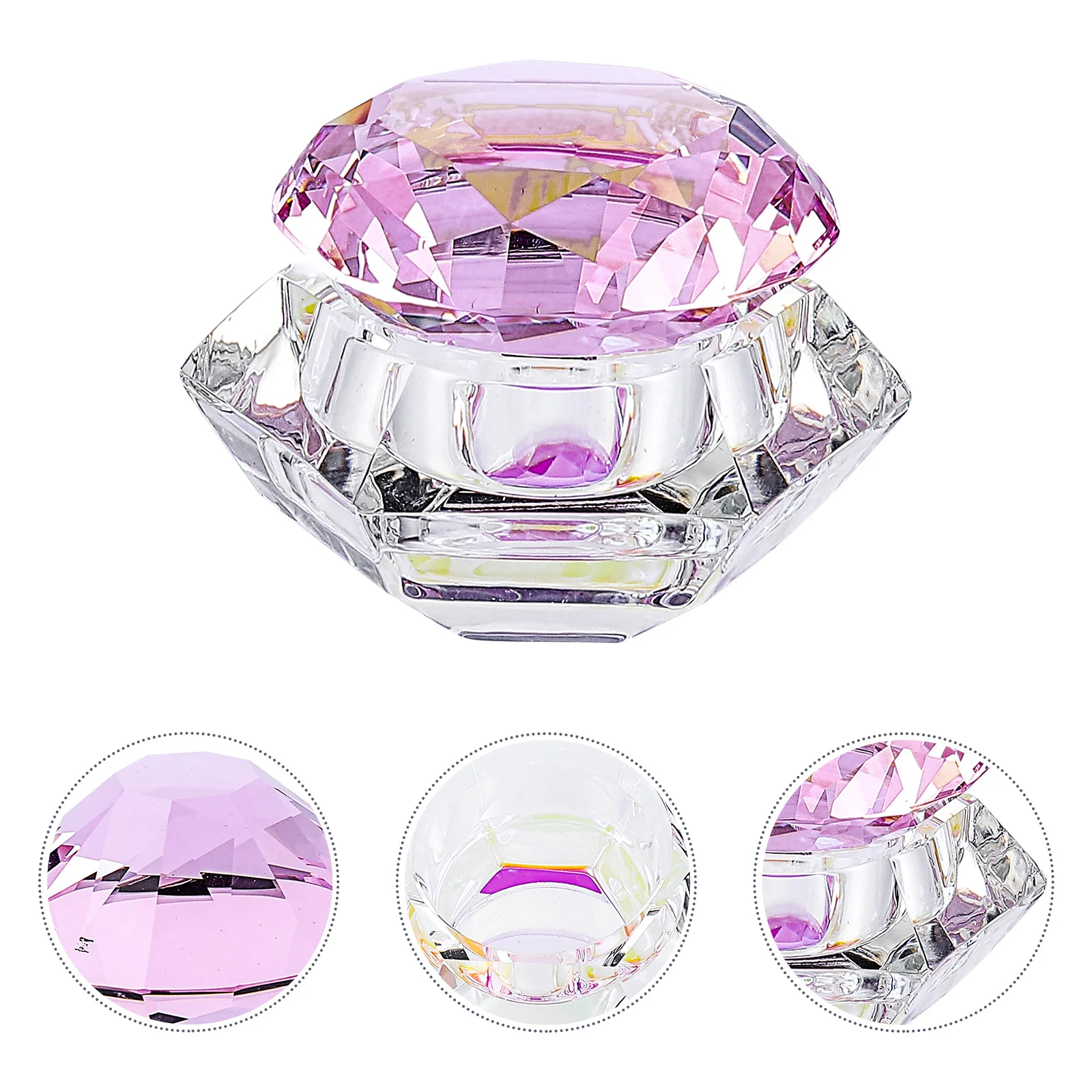 Crystal Nail Cup Deksel Hoge kwaliteit glas Lichtgewicht manicure Acryl Nail Art Glass Dish Mini vloeibare poedercontainer
