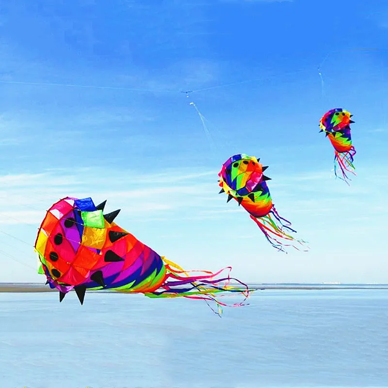 free shipping windsocks 3d kites tails inflatable games toys wind kites for children colorful flying kites wind sock kite reel