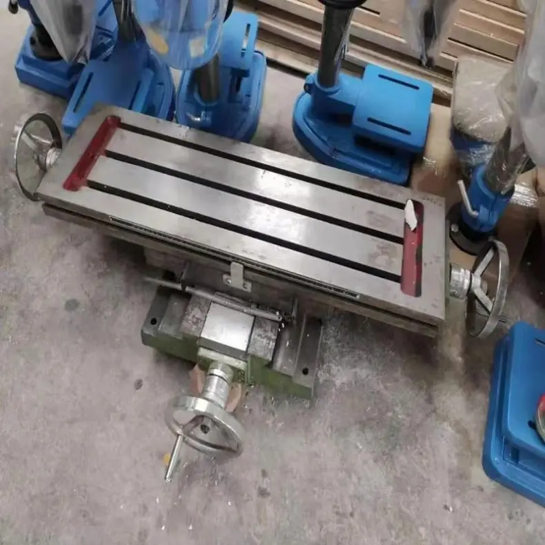Manual XY Cross Slide Milling Table Cast Iron Dovetail Guides Swivel Base Bearing Gearbox Core Components for Milling/Drilling
