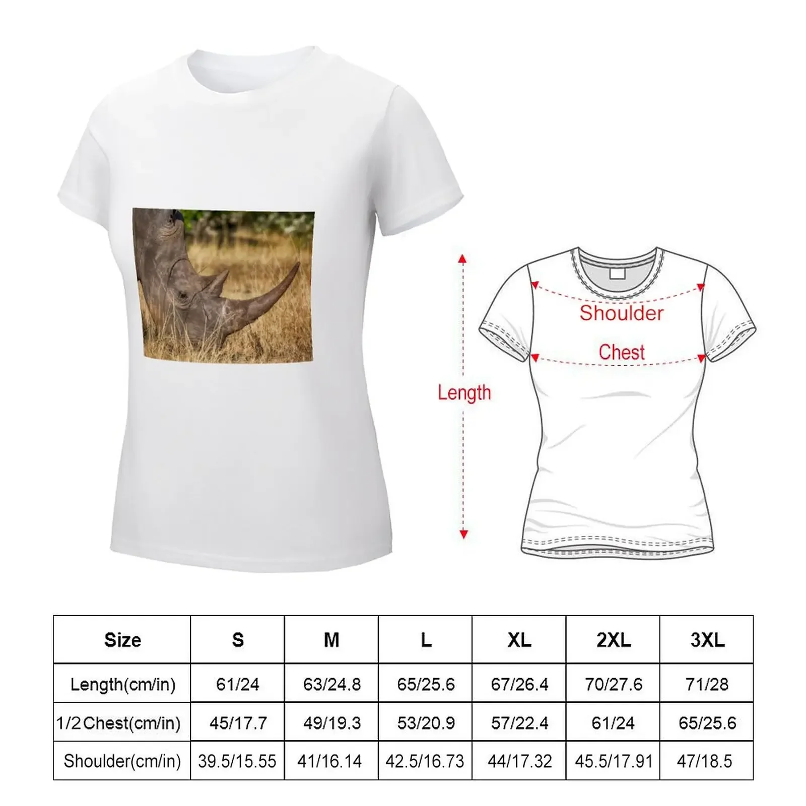 White Rhino Profile T-shirt shirts graphic tees graphics Female clothing white t-shirt dress for Women sexy