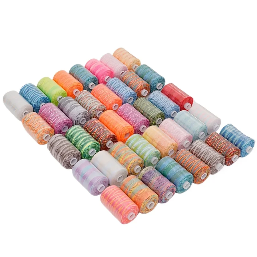 8 colori filo per cucire filo per cucire a mano 40S/2 filo per cucire filo arcobaleno filo per macchina da cucire sfumato filo multicolore