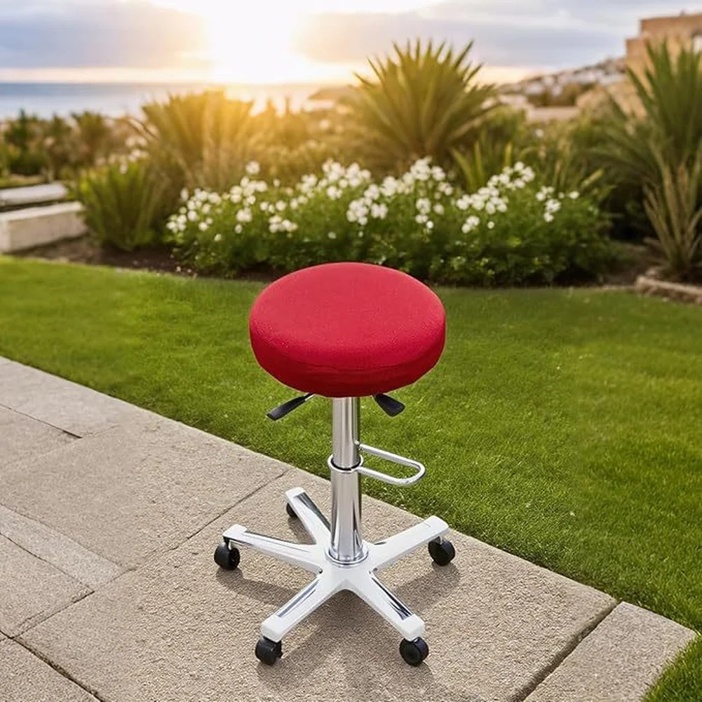 Set of 3 Stool Covers with Elastic Stretch Fabric for Round Bar Stools and Chairs Providing Secure Fit and Protection
