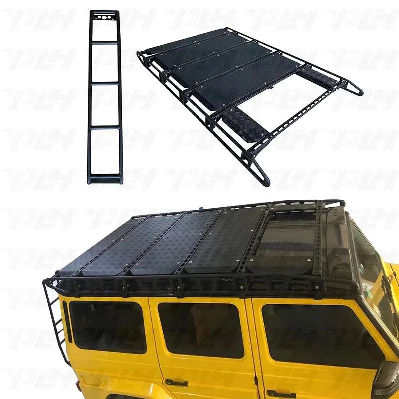 

Car Parts Stainless Steel W463 Roof Luggage Rack with Rear Ladder Step with Sunroof For G class W463 1990~2018y