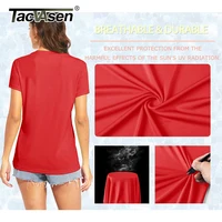 TACVASEN UPF 50+ Summer Short Sleeve V-Neck T-shirts Womens Sun Protection T-shirts Quick Dry Hiking Running Tee Shirts Tops - Image 3