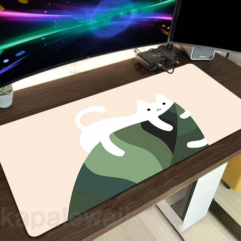 

Kawaii Cute Cat Mouse Pad Pc Mousepad Apoio De Pulso Teclado Mouse Mat XXL Keyboard Pads Office Desk Protector Mat 900x400mm