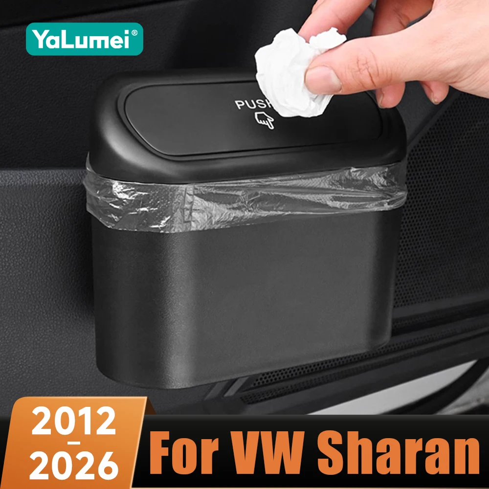 Portable Hanging Car Trash Can With Lid Grab Bins Accessories For Volkswagen VW Sharan 2012-2020 2021 2022 2023 2024 2025 2026
