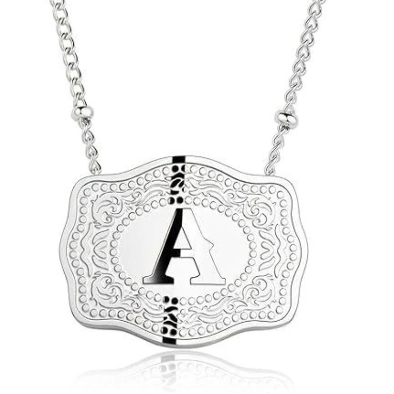 26 حرف النحاس الأمريكية خمر حزام مشبك قبعات رعاة البقر الغربية حزام مشبك قلادة الترقوة سلسلة قلادة 2025 جديد سوار RU #6