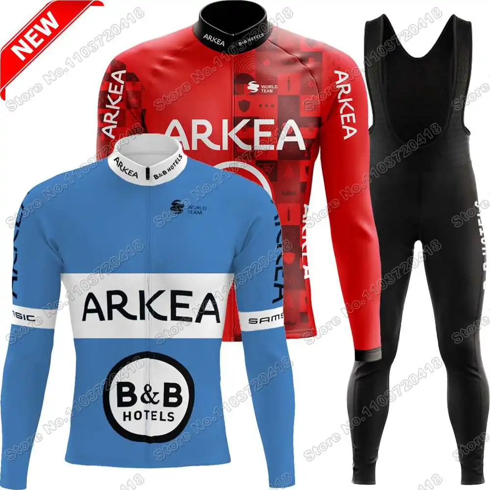 2024 ARKEA B&B HOTELS Cycling Jersey France Tour Set Men Autumn Winter Cycling Clothing Road Bike Jacket Suit Bicycle Bib Tights