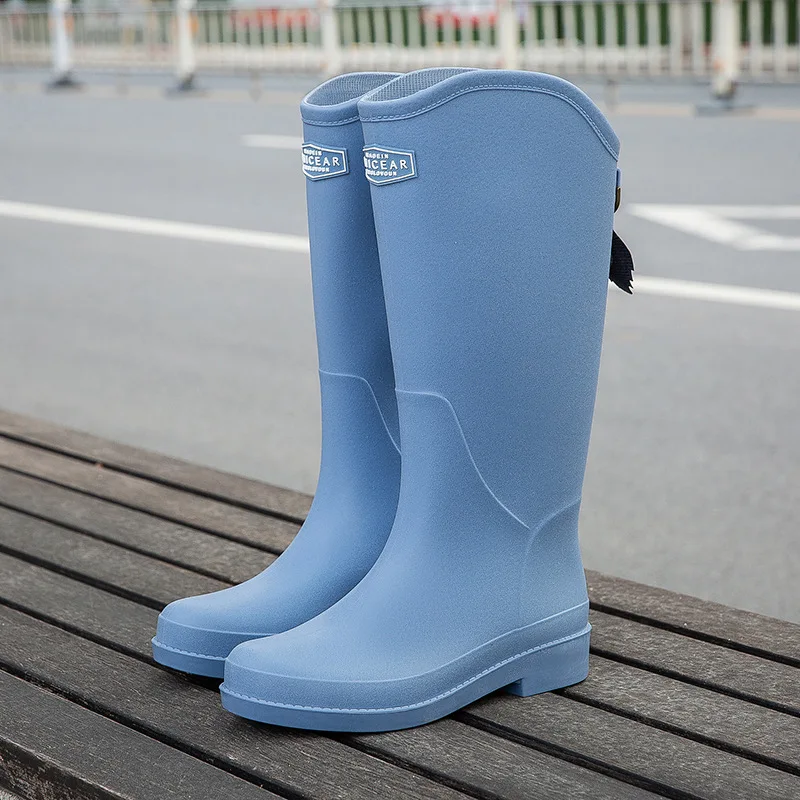 

PVC Women Rain Boots Non-slip Rainy shoes for Women Long Tube Outdoor New Waterproof Women's Adult Rain Boots Work Boots Women