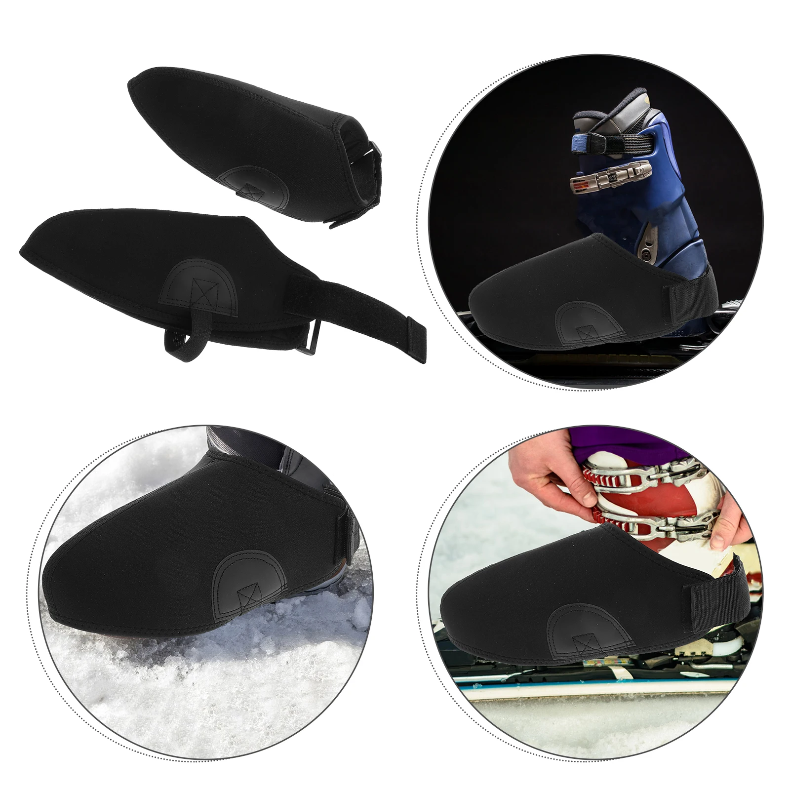 

1 Pair Outdoor Ski Boot Covers Thickened Insulated Windproof Reusable Shoe Protectors For Cycling Rain Snow Anti Skid Gaiters
