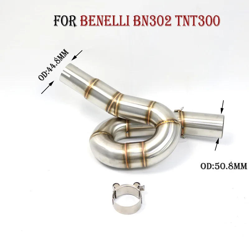 

51mm Motorcycle Exhaust Middle Pipe Link Connect For Benelli 300 BJ300 GS BN302 TNT300 2014 2015 2016 2017 2018