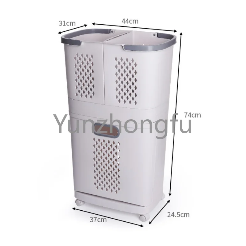 Laundry basket Universal wheel design laundry basket ins style clothes storage basket hollow-out design household classification