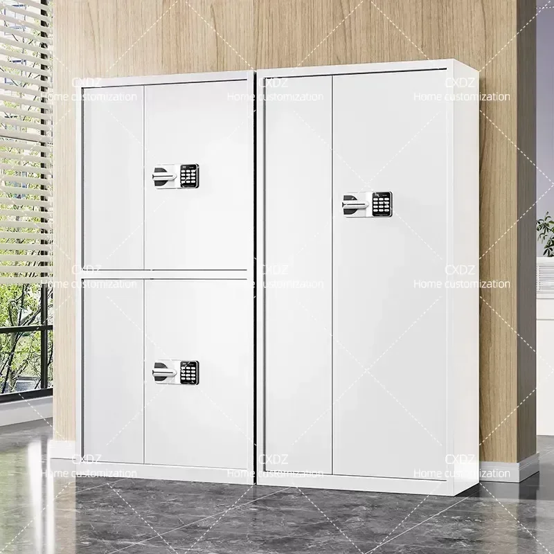 Black Electronic Secret Cabinet Office Password File Cabinet Fingerprint Lock Thickened Iron Safe Data Archive Cabinet