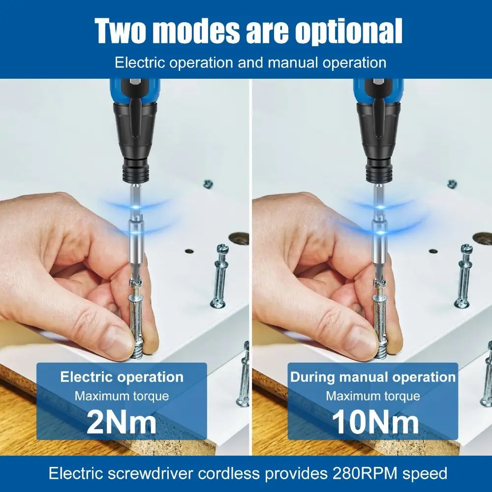 

3.6V Electric Screwdriver with LED Light USB Rechargeable Mini Home Screwdriver Cordless Durable Power Screw Driver
