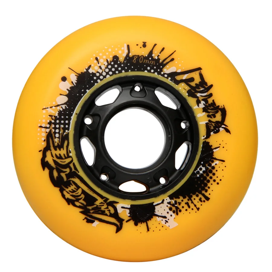 Papaya Inline Skate Wheels Resistant 92A Slalom Sliding FSK 72 76 80mm Yellow Roller Skating Tires For SEBA Powerslide Patines