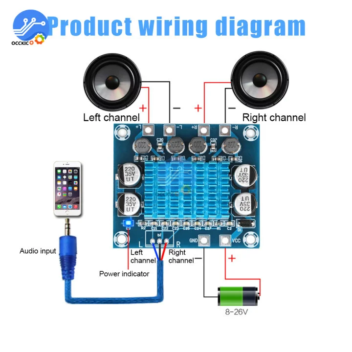 HD Âm Thanh Kỹ Thuật Số Khuếch Đại Công Suất Ban TPA3110 XH-A232 30W + Tặng 30W 2.0 Kênh Kỹ Thuật Số Âm Thanh Stereo Bộ Khuếch Đại Công Suất ban DC8-26V DC