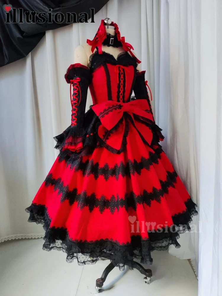 

illusional Custom size Date A Live Cosplay Tokisaki Kurumi Cosplay Costume Halloween Costumes Nightmare dress female Customized