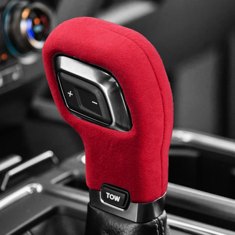 

LHD RHD ABS Suede Wrap Gear Shift Knob Cover For Ford F150 13th Gen F-150 2015 2016 2017 18 19 2020 Raptor Interior Accessories