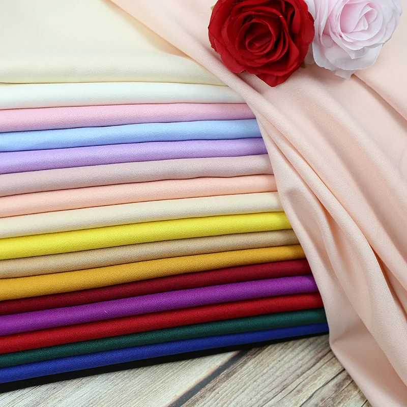 Opaque Messy Chiffon Drape Dress Fabric Ancient Clothing Hanfu Ethnic Style Fabric Per Meter Solid Color White Black Pink Black