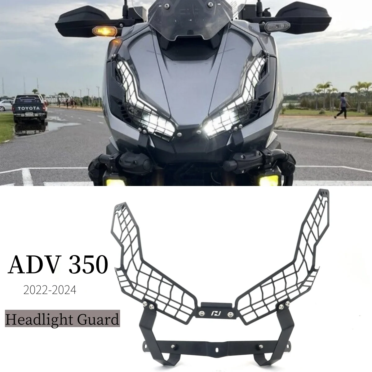 

For Honda ADV350 ADV 350 2022-2024 Motorcycle Headlight Protector Head Light Grille Protective Cover Headlamp Mesh Gril Guard