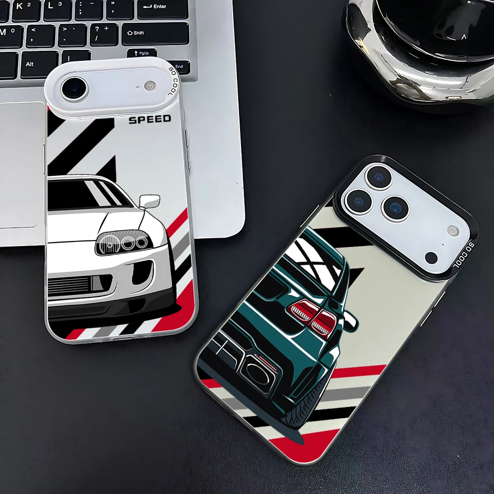 حافظة هاتف السيارة JDM المعدلة برسوم كارتونية لهاتف انفينيكس هوت نوت صفر 50 40 30i 20 20s 12 11 Smart 10 9 8 7 6 Pro Plus 4G 5G الغطاء الخلفي