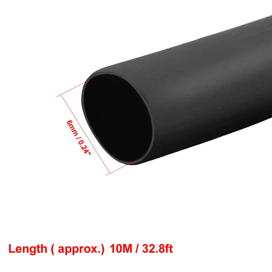 Tubi termorestringenti 1-6mm Diametro 10-150m Lunghezza 2:1 Manicotto per cavo termorestringente Isolamento elettrico Tubo termorestringente Nero