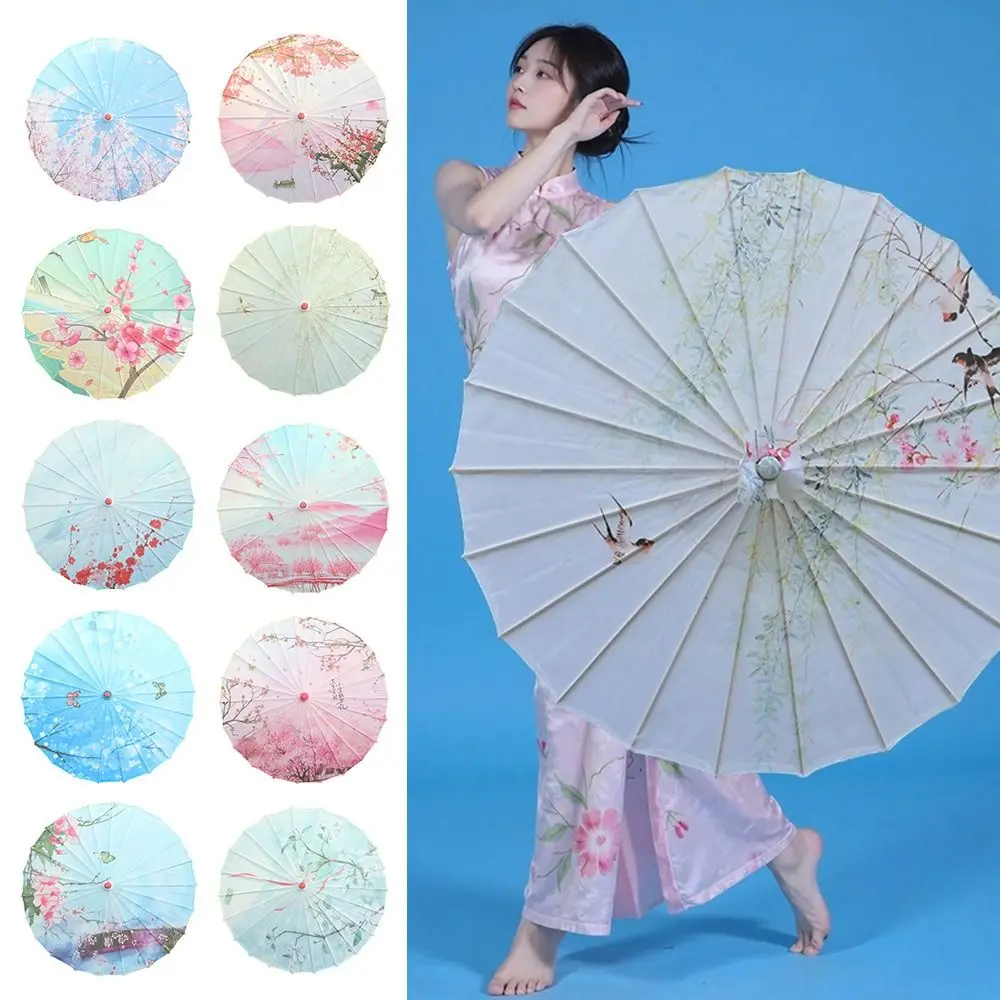 مطبوعة الحرير مزيتة ورقة مظلة شرابة تصميم 56 سنتيمتر حجم الحرير النسيج مظلة أزهار الكرز نمط النمط الكلاسيكي #1