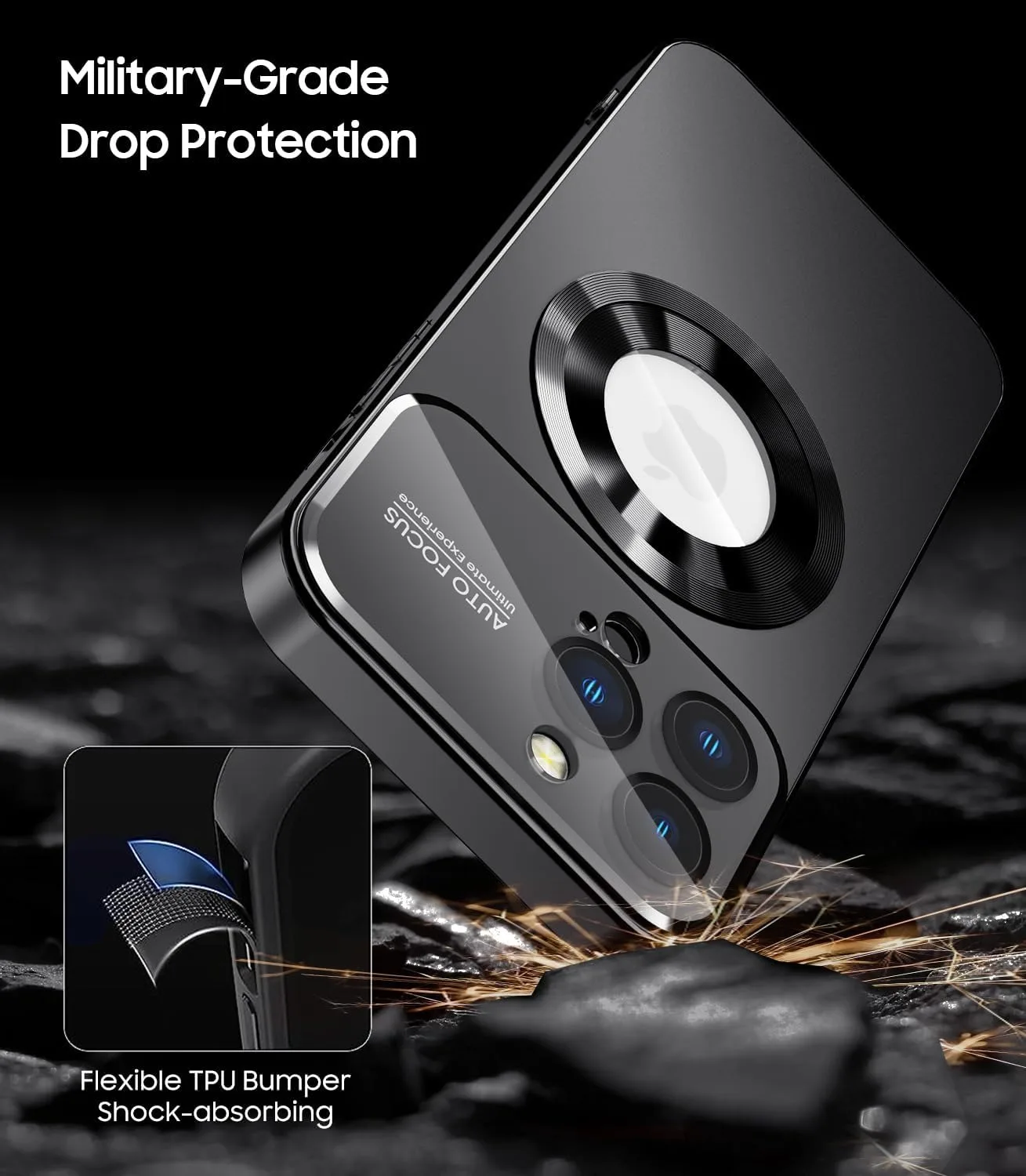 Fashion Titanium Color Magnetic Case For iPhone 15 14 13 12 11 Pro Max ，Built-in Lens Protector For Magsafe Wireless Charge Case