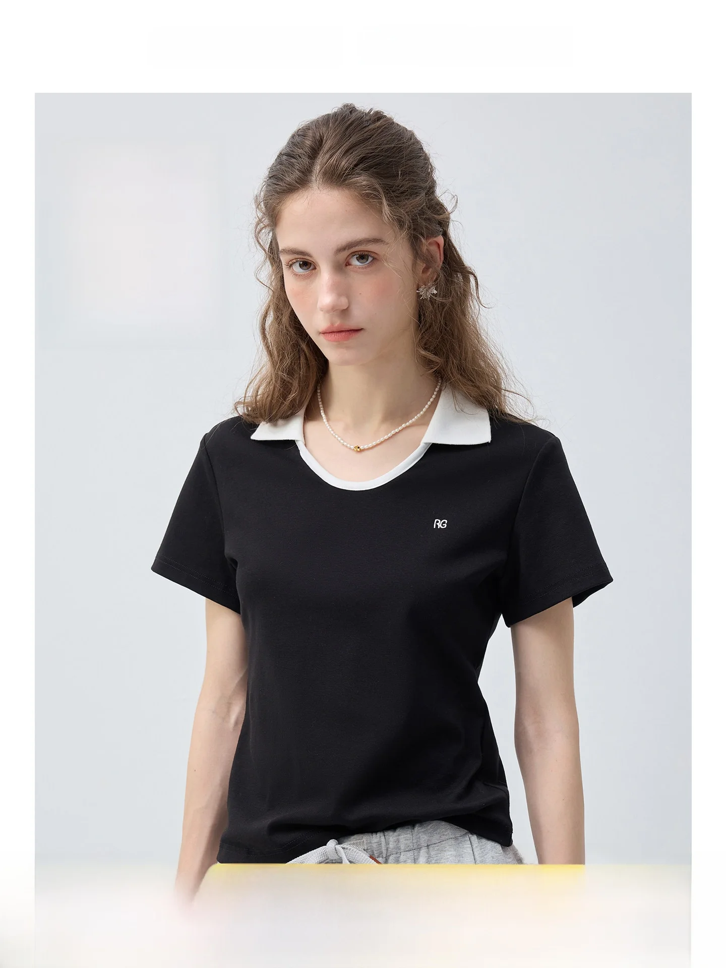 

Antibacterial 7A Large Size Women's Short Sleeve T-Shirt Color Block Shirt Summer Versatile plus Size Top for Slightly P...