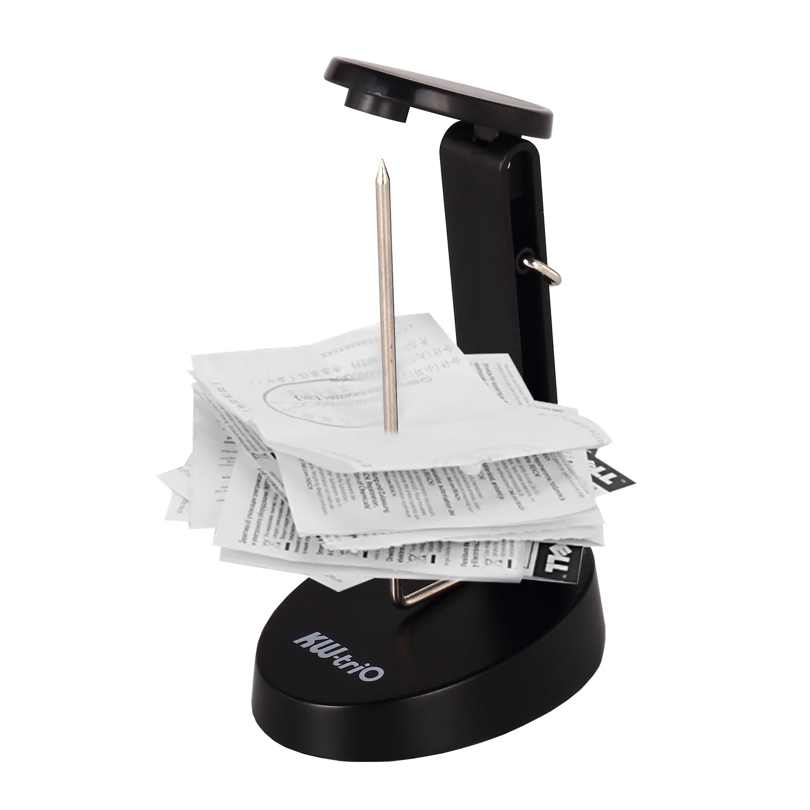 KW-trio Desk Receipt Holder Spike Stick with Hook Safety Protective Cover Design Check Spindle Bill Notes Paper Memo Fork