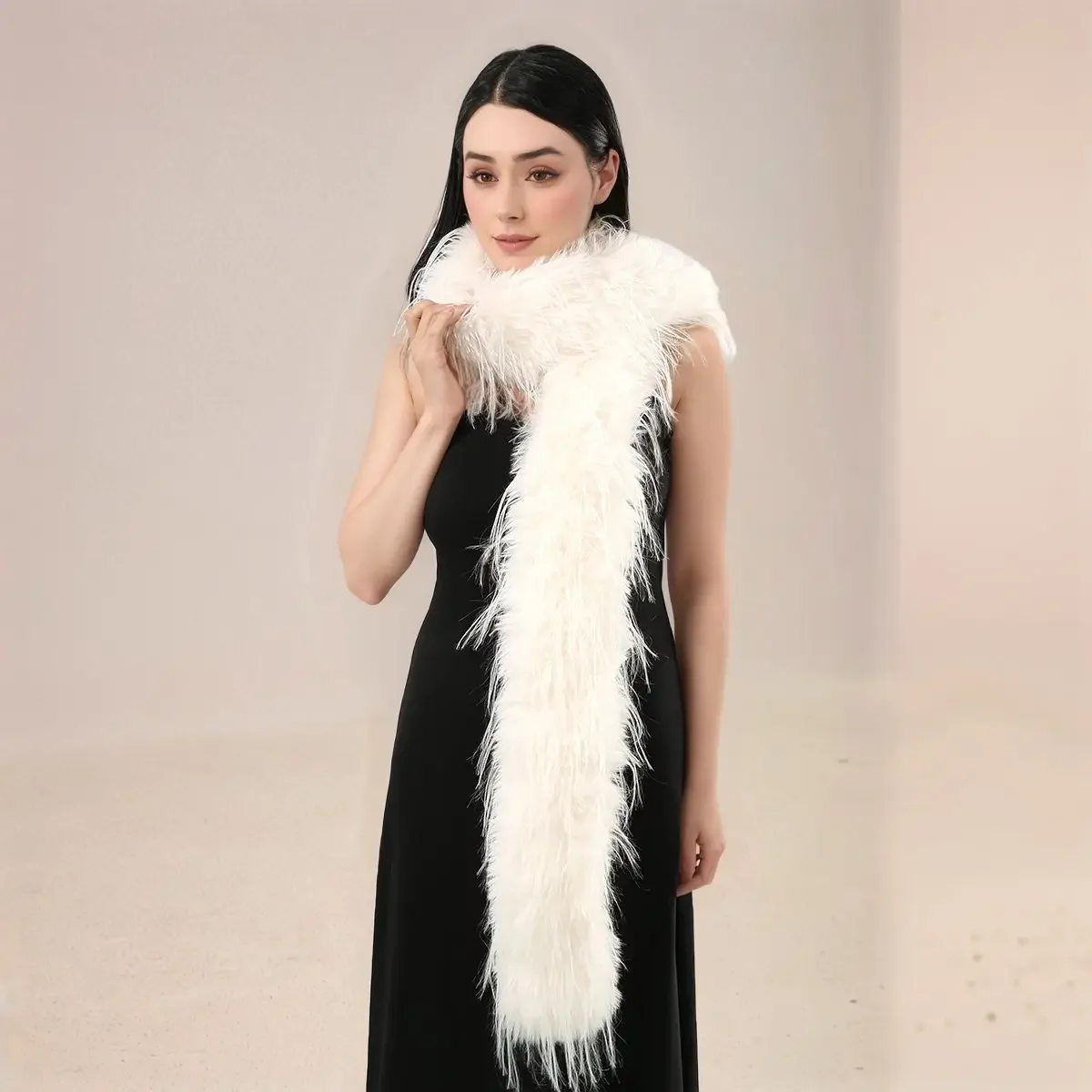 

Женский длинный шарф из искусственного кроличьего меха, женский зимний теплый однотонный толстый пушистый шарф, роскошное пальто, парка, сделай сам, мягкий меховой воротник 170*10 см