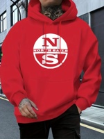 Men's Casual Hooded Sweatshirt with North Sails Graphic Print - Regular Fit for Autumn Winter , Sweater Hoodie