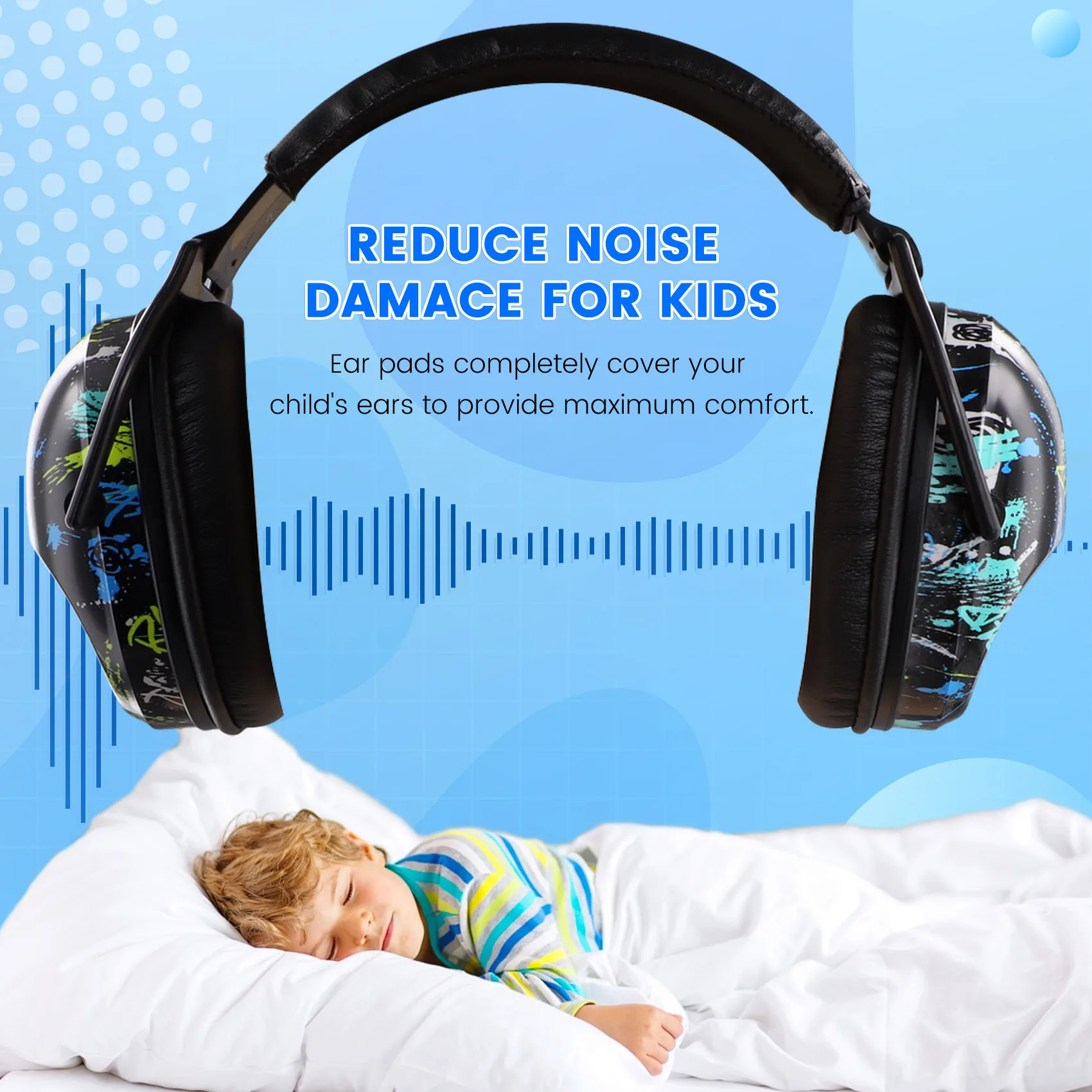 

AIAI Ear Protection Safety Earmuffs,Foldable Noise Blocking Ear Defenders, Protective Ear Covers For Children And Toddlers