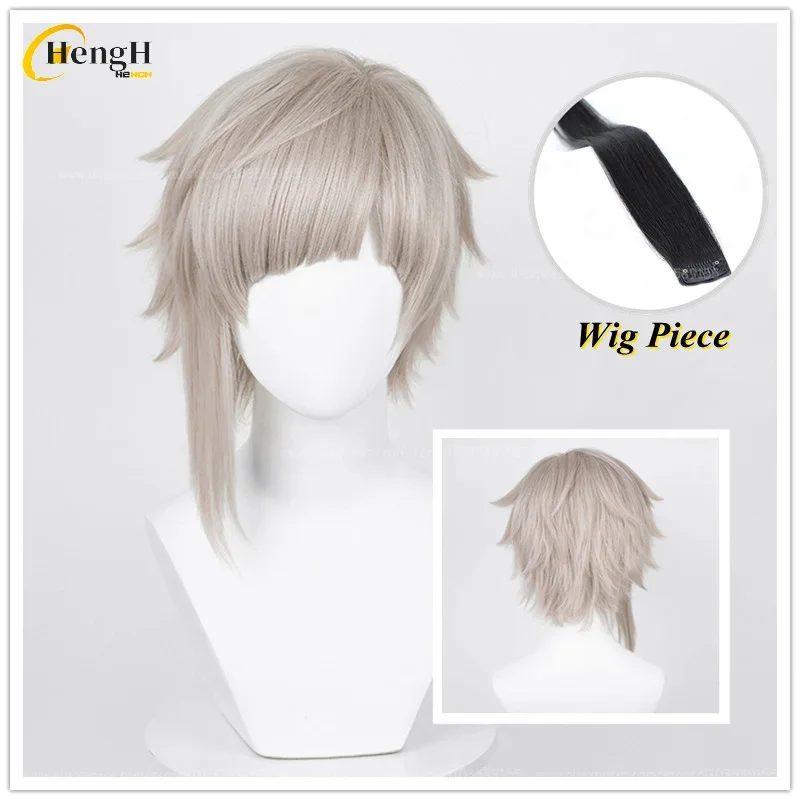 In Stock Synthetic Anime Nakajima Atsushi Cosplay Wig Long 30cm Lotus Root Gray Cosplay Anime Wig Heat Resistant Hair Party Wigs