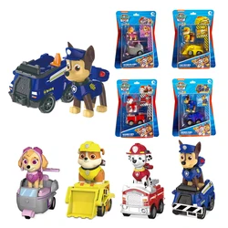 Genuine Paw Patrol Building Blocks Vehicle Chase Skye Marshall Pull Back Cars Playset  Action Figure Children Toys Birthday Gift