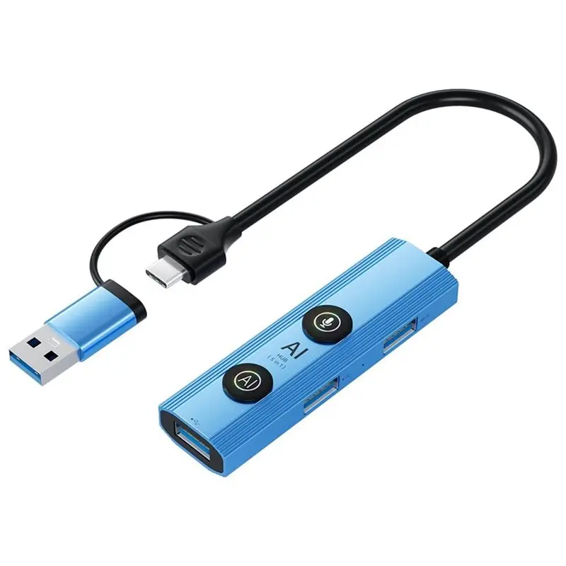 HOT!A72T AI Smart Voice Dock Station 5 In 1 USB Type C Hub For PC/Laptop Desktop/Tablet Compatibility
