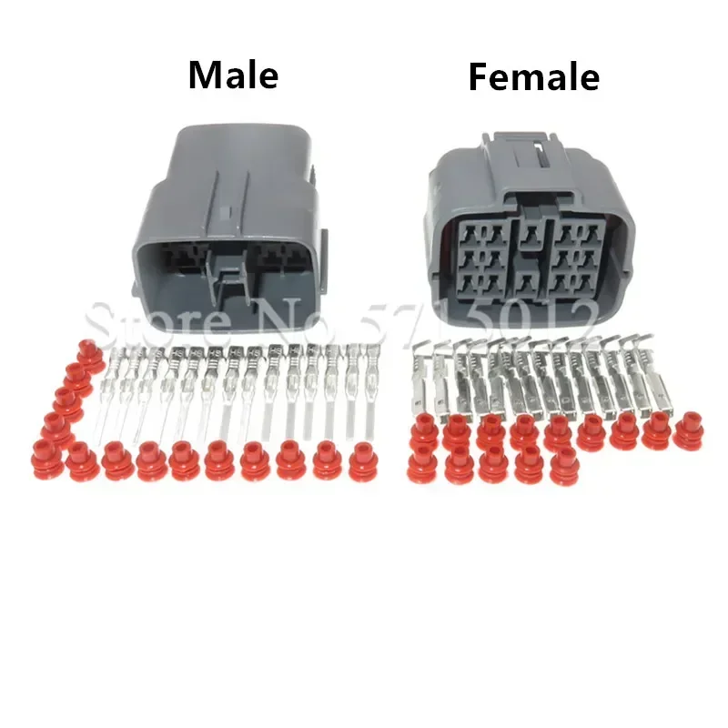 14 Hole/Way 6189-7262 6181-0629 Female Male Car Headlight Light Socket Waterproof Wire Harness Cable Wiring Connector For Mazda
