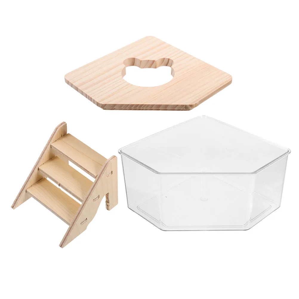 

1 set Hamster Bathroom Sand Basin Large Transparent Dual Use Sand Bath Toilet Easy Cleaning Pet Accessories Gerbil Chinchilla