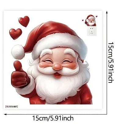 

1PC Santa Thumbs-Up Car Motorcycle Sticker, Festive Heart Design Decal for Auto Moto, Christmas Vehicle Sticker