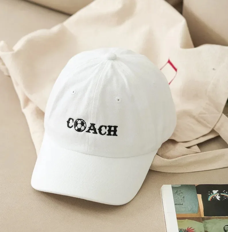 

Coach hat Custom Text Hat Embroidered Hats Football Coach Gifts Personalized Cap for Coachess Custom Logo Cap White hat