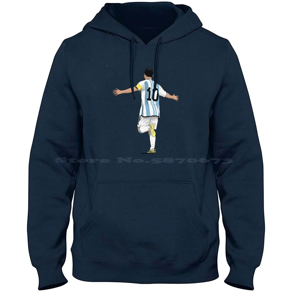 Lionel-The Last Dance 100% Cotton Hoodie T Shirt Lionel Leao Football Soccer Sports Qatar Illustration Winners Argentina France