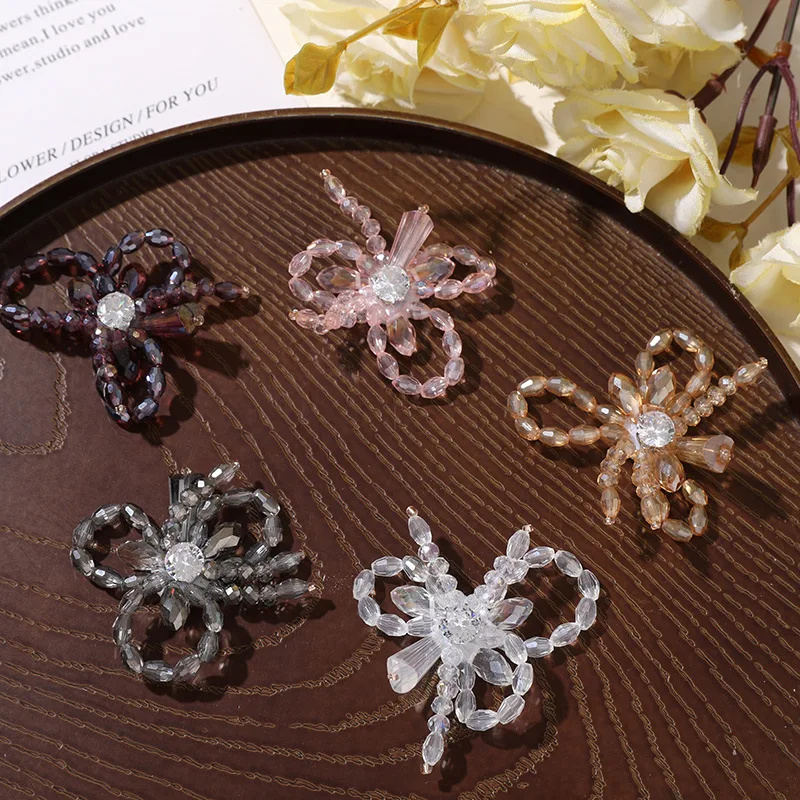 Shoe Charms Crystal Beaded Rhinestone Flower 1 Piece DIY Luxury Embellishment for Summer Sandals Clogs Slippers Versatile