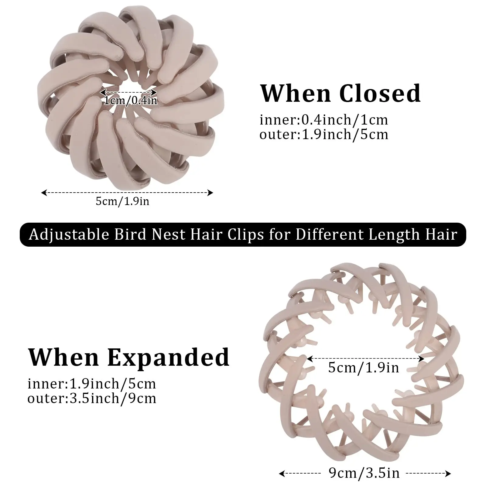 6 قطع من مشابك الشعر السحرية على شكل عش الطيور، عش الشعر لحاملات ذيل الحصان القوية، إكسسوارات الشعر للنساء والفتيات