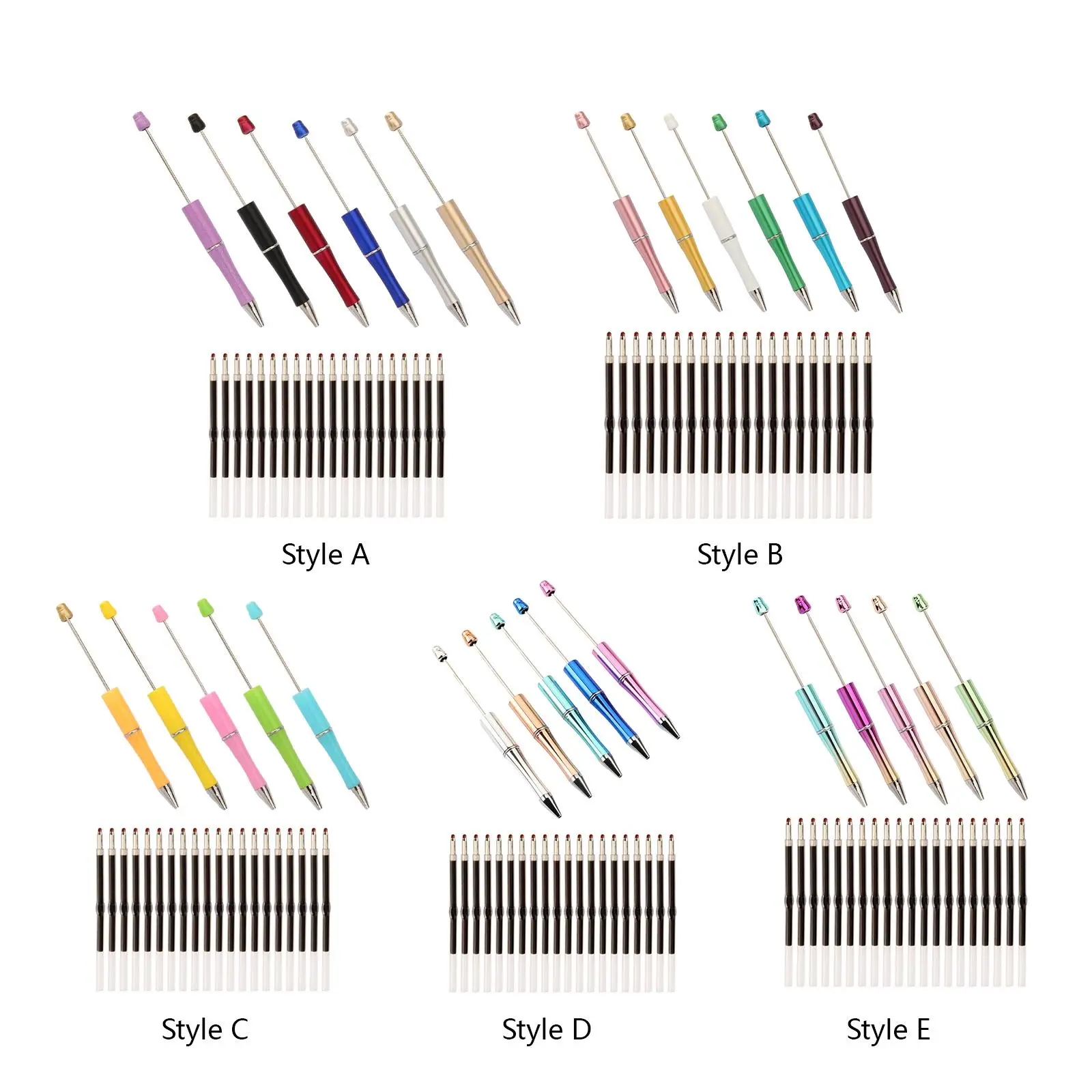 Stylos perlables avec 20 pièces, fournitures d'écriture scolaire de tous les jours pour graduation, enfants