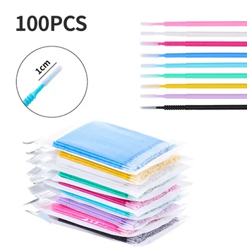 100pcs Microbrush Eyelash Extension Brush Lash Glue Cleaning Makeup Brushes Eyelash…
