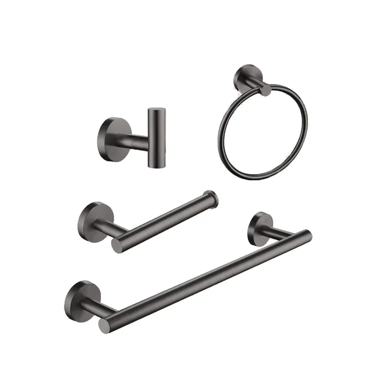 Wall Mounted Stainless Steel Bathroom Accessory Set with Heater Single Toilet Paper Holder Robe Hook Towel Rack-Ready Stock