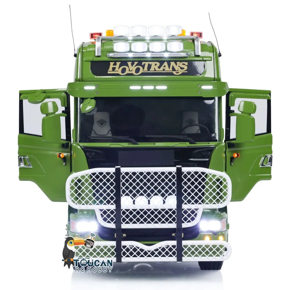 Nuovo FAI DA TE 1/14 LESU 8X8 RTR RC Trattore Camion Heavy Metal Chassis Camion di Controllo Remoto Suono Leggero Attrezzature Rack Verniciato Auto Giocattolo